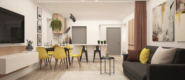 Дизайн интерьера квартиры-студии